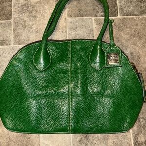 Dooney & Bourke Green Pebbled Leather Satchel Bag